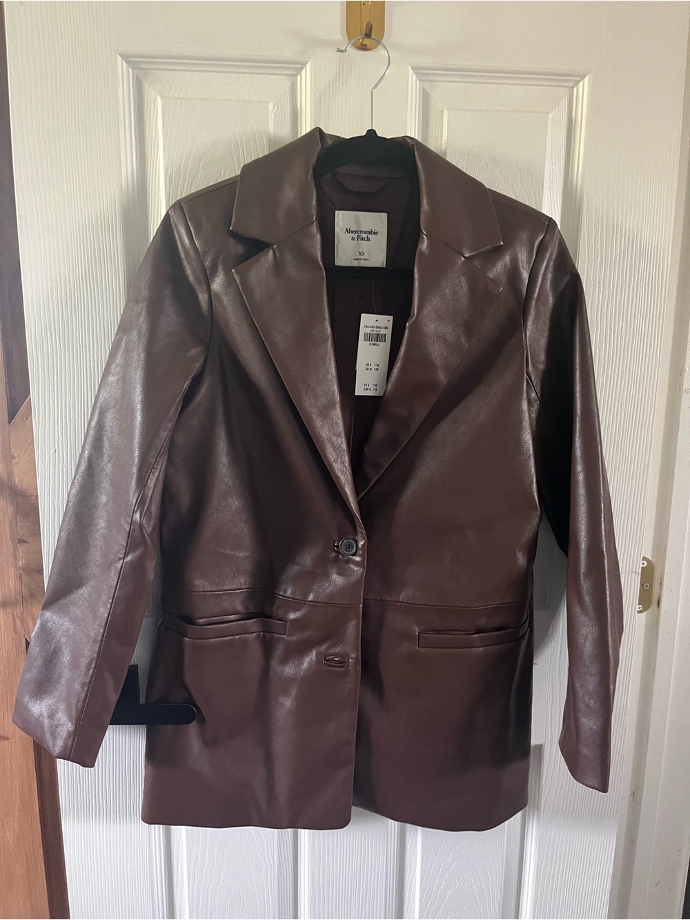 NWT Abercrombie & Fitch Vegan Leather Blazer - Brown - XS